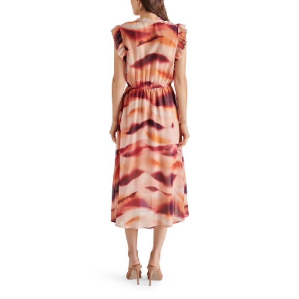 Steve Madden Allegra Dress in Rose Water Patterned Midi Dress - Picture 3 of 5
